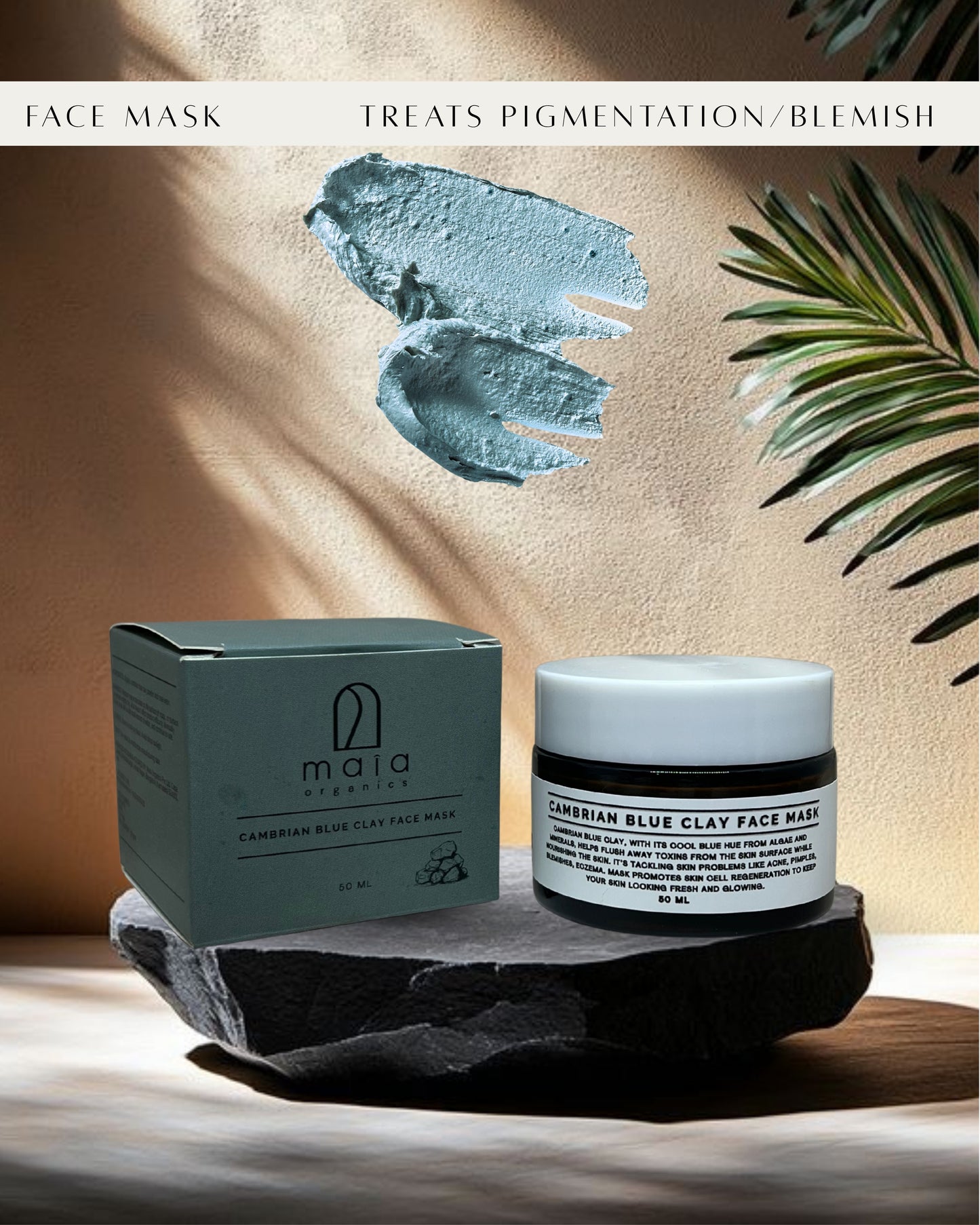 Cambrian Blue clay face mask