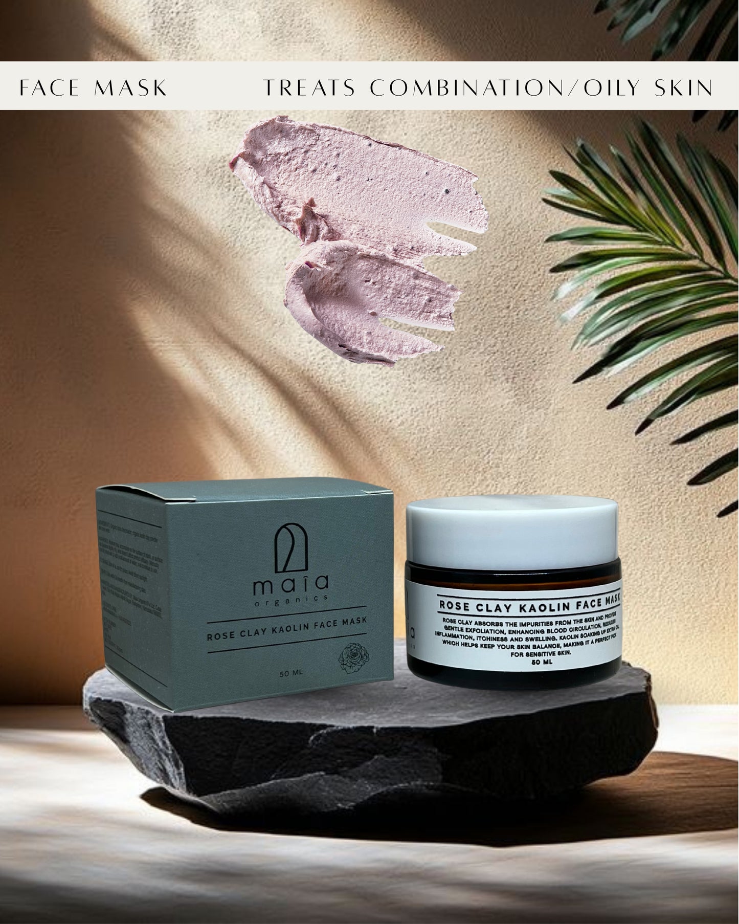 Rose clay & Kaolin face mask